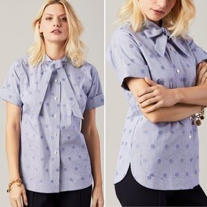 Brooks Brothers Supima Cotton Polka Dot Short Sleeve Business Casual Top 12